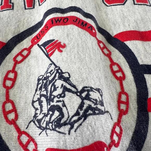 Vintage USS Iwo Jima LPH-2 Sweatshirt MV Sport Pro Weave USA Made Military 90s - Picture 6 of 7